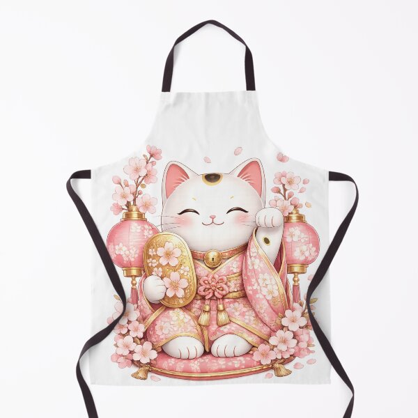 Item preview, Lucky Japanese Cat in Pink Kimono designed and sold by ichiyori.