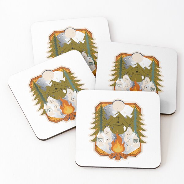 Item preview, Forest Campfire Coffee Sticker designed and sold by inkfusionhub99.
