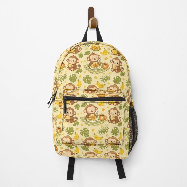 Item preview, Cute Monkey Banana Pancake Pattern | Cozy Kawaii Breakfast designed and sold by Soft Berry Studio.