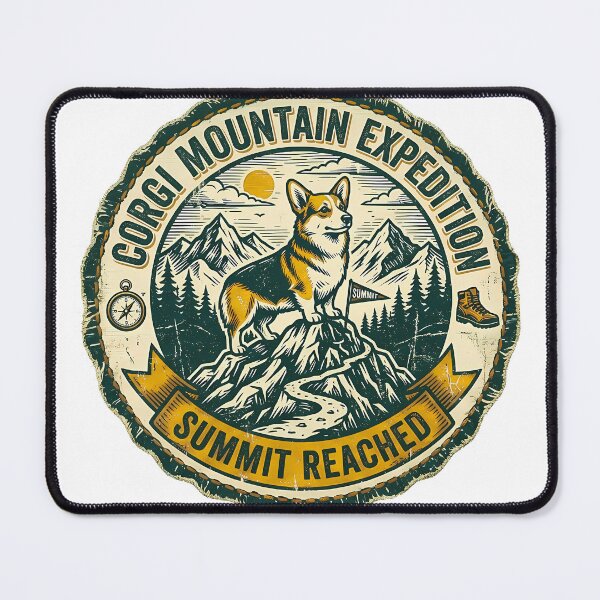 Item preview, Vintage Corgi Mountain Expedition Shirt, Retro Corgi Summit Reached Hiking Badge Tee, Unique Corgi Outdoor Adventure Gift for Dog and Nature Lovers designed and sold by Wearable Canvas...