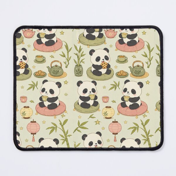 Item preview, Cute Panda Bamboo Tea Time Pattern | Cozy Kawaii Tea Aesthetic designed and sold by Soft Berry Studio.