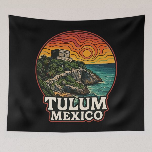 Item preview, Tulum Mexico Mayan Ruins Trippy designed and sold by TomFrontierArt.