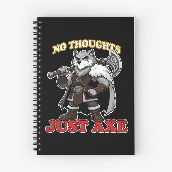 Item preview, No Thoughts Just Axe Funny Viking Wolf Mascot designed and sold by Karma Design.