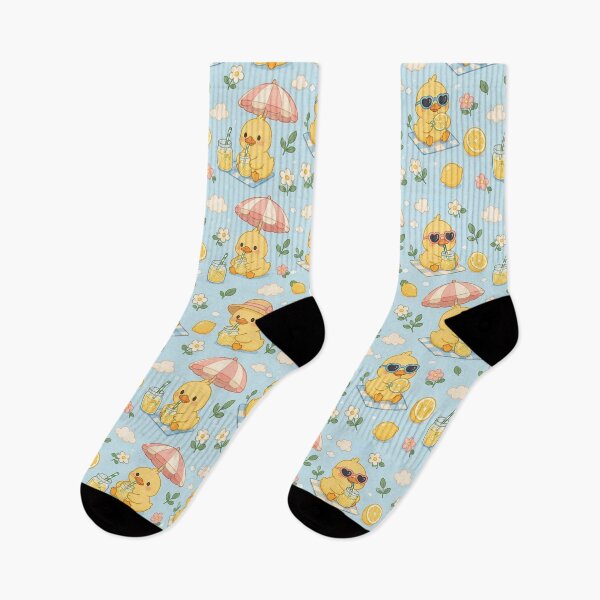 Item preview, Cute Duckling Summer Lemonade Pattern | Cozy Kawaii Sunshine designed and sold by Soft Berry Studio.