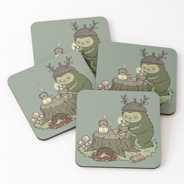 Item preview, Forest Spirit Goblincore Illustration with Sleeping Hedgehog  designed and sold by LeshanArt.