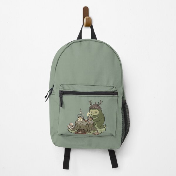 Item preview, Forest Spirit Goblincore Illustration with Sleeping Hedgehog designed and sold by LeshanArt.