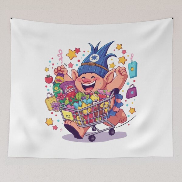 Item preview, Shopping Troll Sticker | Funny Grocery Monster Cartoon Design designed and sold by Stylestickers55.