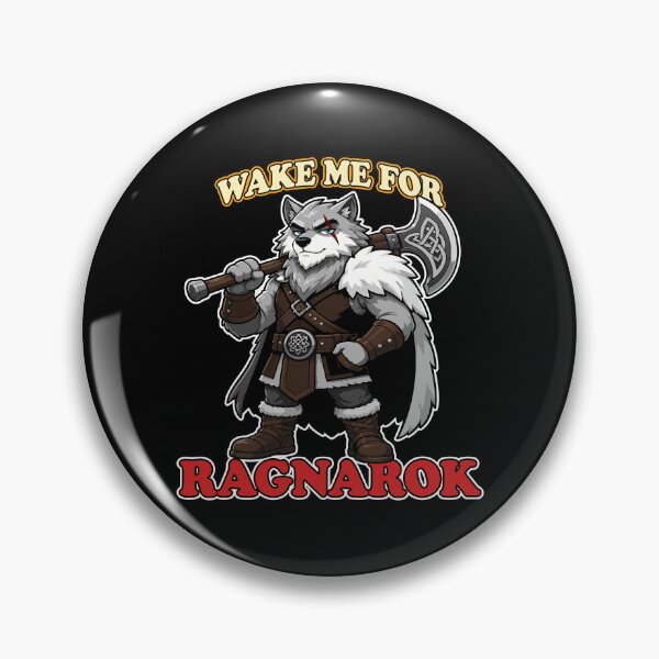 Item preview, Wake Me for Ragnarok Funny Viking Wolf Mascot designed and sold by Karma Design.