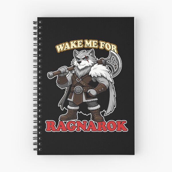 Item preview, Wake Me for Ragnarok Funny Viking Wolf Mascot designed and sold by Karma Design.