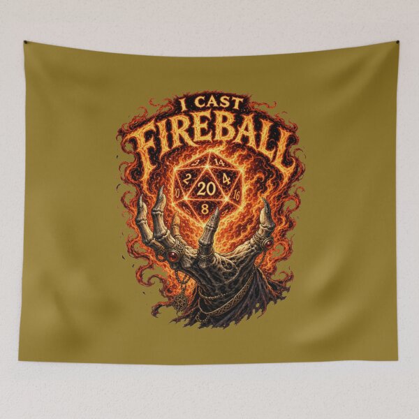 Item preview, I Cast Fireball - Wizard Spellcasting Dark RPG Design designed and sold by Dice_Goblin_Studio.