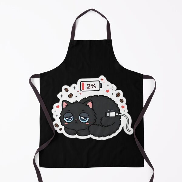Item preview, 2% Battery Cat - Sleepy Flat Cat Charging Sticker designed and sold by WowDezign.