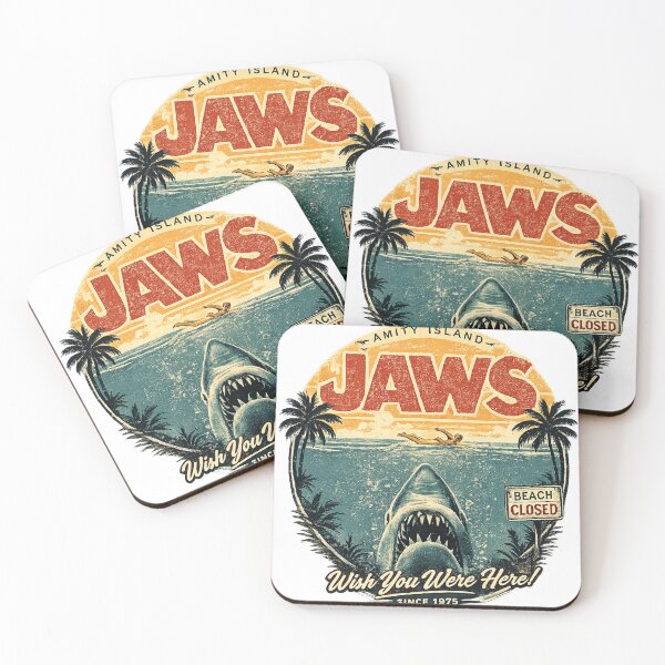 Item preview, Beach Closed | Retro Summer Shark Horror designed and sold by Moonroot Studio.