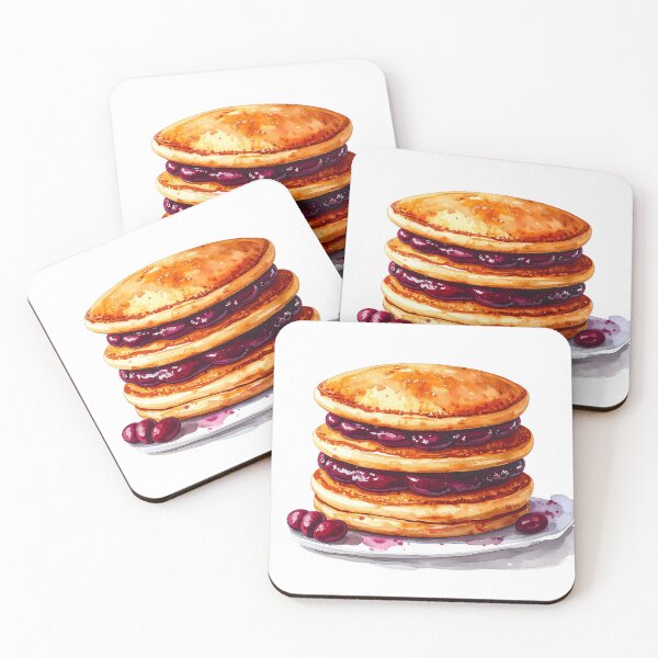 Item preview, Japanese Dorayaki Pancakes Watercolor Illustration designed and sold by BetweenForms.