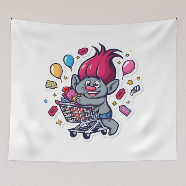 Item preview, Shopping Troll Sticker | Funny Cute Shopping Monster Kawaii Design designed and sold by Stylestickers55.