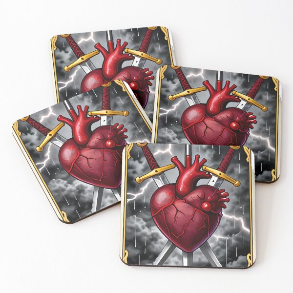 Item preview, Three of Swords - Gothic Tarot designed and sold by IllumeInk.