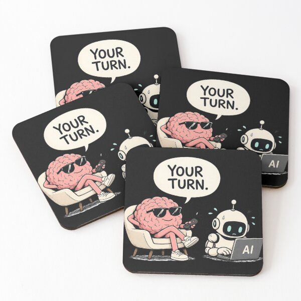 Item preview, Your Turn. | Funny AI Brain Cartoon | Overthinking Humor | Cute AI Robot Design designed and sold by Made You Smirk.