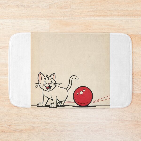 Item preview, Art - Cat and Ball, Retro Illustration from the 1950s designed and sold by World-Pets.