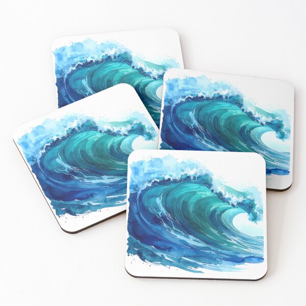 Item preview, Ocean Wave Crashing Watercolor Painting designed and sold by BetweenForms.