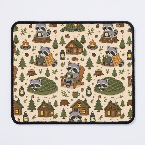 Item preview, Raccoon Cozy Cabin Pattern designed and sold by Soft Berry Studio.