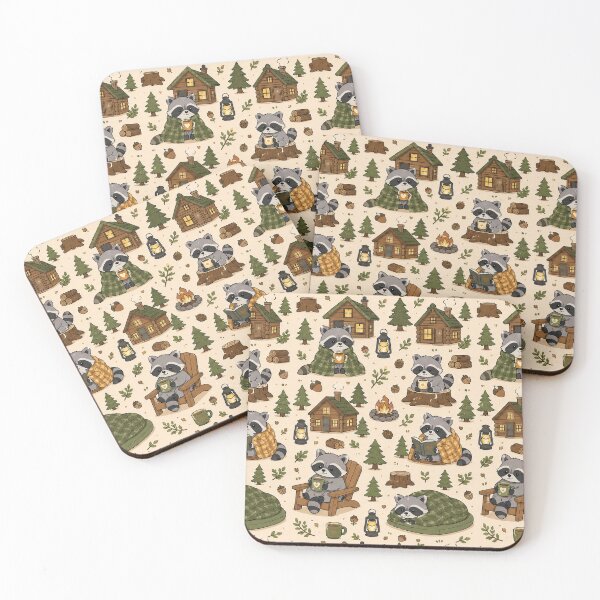 Item preview, Raccoon Cozy Cabin Pattern designed and sold by Soft Berry Studio.