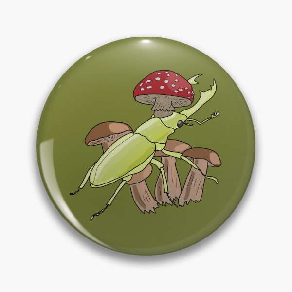 Item preview, Stag Beetle and Amanita Mushroom Illustration for Nature Lovers goblincore & cottagecore  designed and sold by LeshanArt.