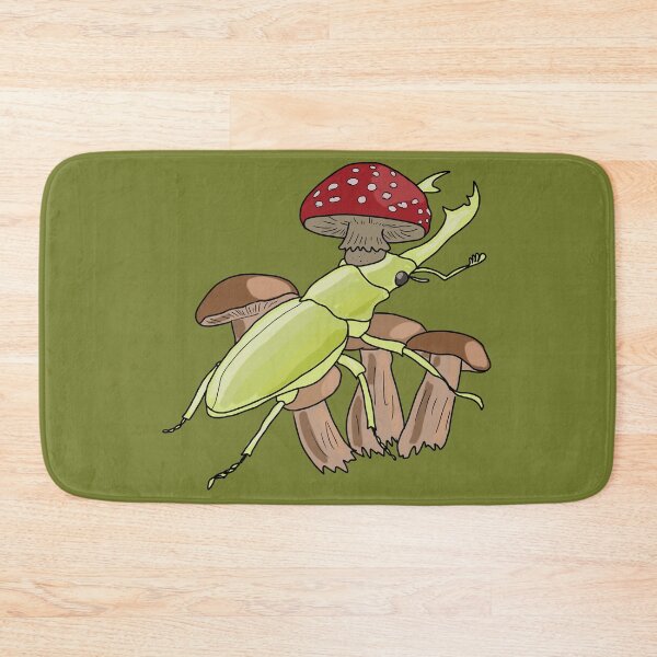 Item preview, Stag Beetle and Amanita Mushroom Illustration for Nature Lovers goblincore & cottagecore  designed and sold by LeshanArt.