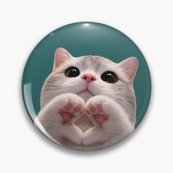 Item preview, Cute Cat Paw Heart – Adorable Kitten Love designed and sold by KawaiiOrbit.