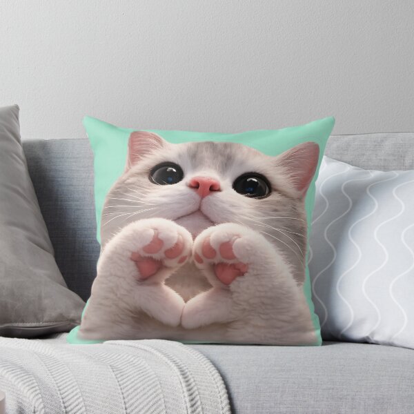 Item preview, Cute Cat Paw Heart – Adorable Kitten Love designed and sold by KawaiiOrbit.