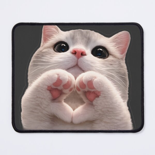 Item preview, Cute Cat Paw Heart – Adorable Kitten Love designed and sold by KawaiiOrbit.
