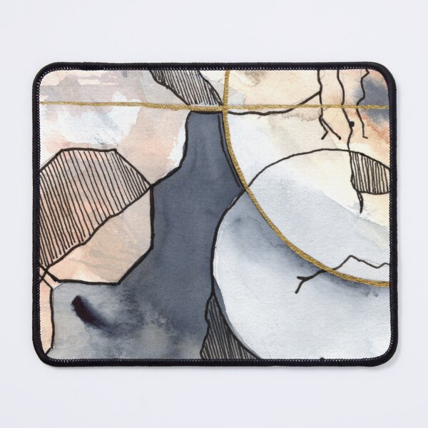 Artikelvorschau, Abstract Geometric Circle Watercolor - Modern Gold and Ink Art entworfen und verkauft von WaterColorCats1.