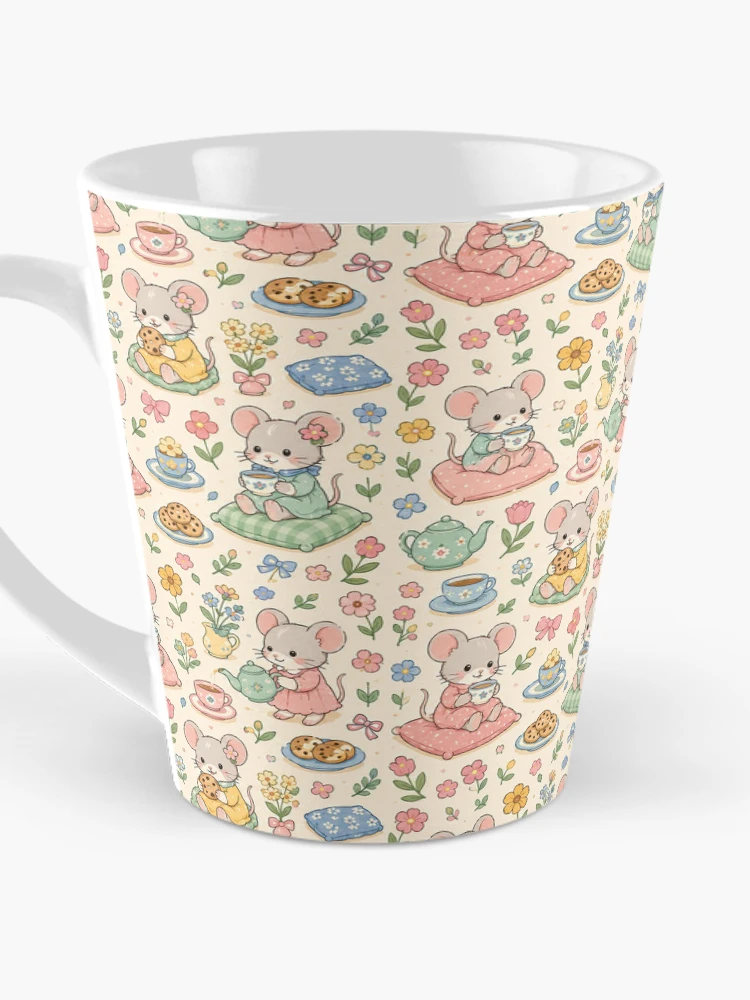Thumbnail 3 of 4, Coffee Mug, Mouse Spring Flower Tea Pattern designed and sold by Soft Berry Studio.