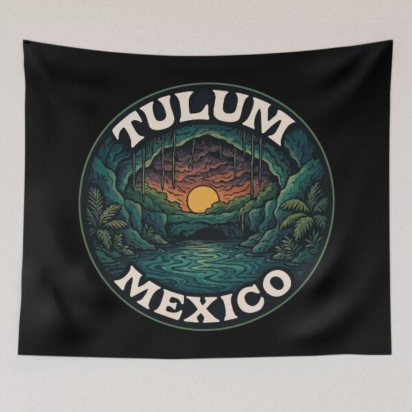 Item preview, Tulum Mexico Mystical Cenotes Retro Travel designed and sold by TomFrontierArt.