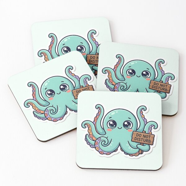 Item preview, Do Not Disturb - Cute Octopus Hiding Sign Sticker designed and sold by WowDezign.