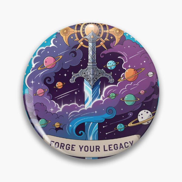 Item preview, Cartoon Galactic Sword and Crown Video Game Crest designed and sold by MosgYga.