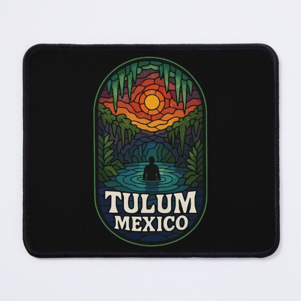 Item preview, Tulum Mexico Mystical Cenotes Stained Glass Art designed and sold by TomFrontierArt.