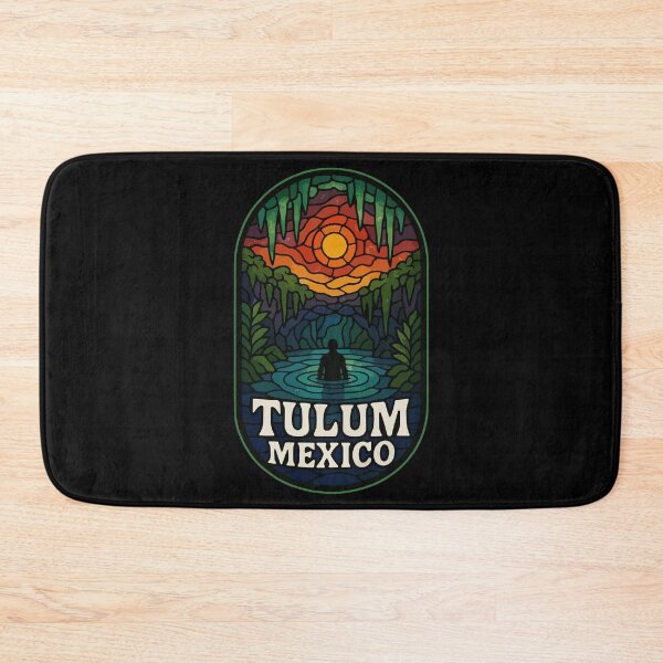 Item preview, Tulum Mexico Mystical Cenotes Stained Glass Art designed and sold by TomFrontierArt.