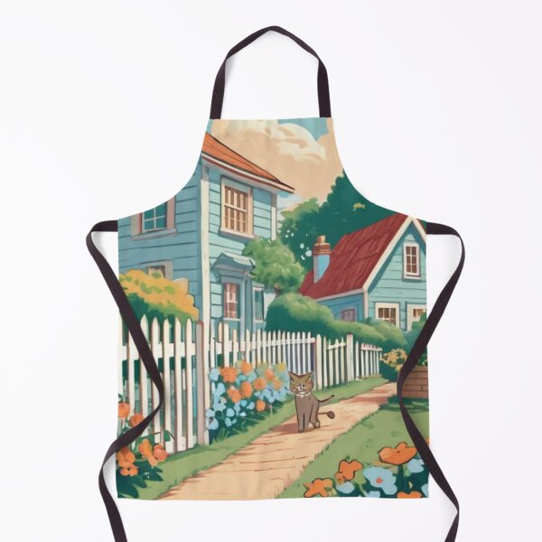 Item preview, Art - Colorful House Illustration, Peaceful Countryside Scene and Ambiance designed and sold by World-Pets.