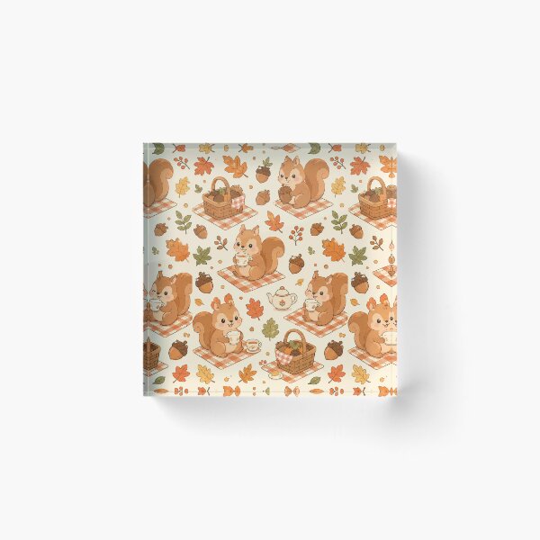Item preview, Squirrel Autumn Acorn Picnic Pattern designed and sold by Soft Berry Studio.