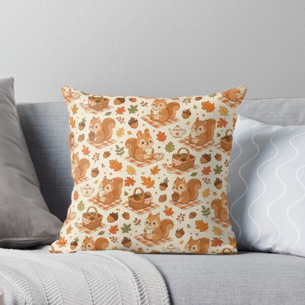 Item preview, Squirrel Autumn Acorn Picnic Pattern designed and sold by Soft Berry Studio.
