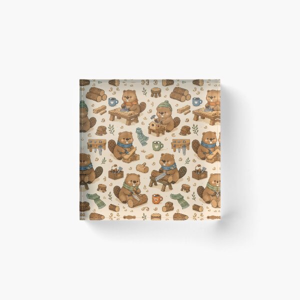 Item preview, Beaver Cozy Woodshop Pattern designed and sold by Soft Berry Studio.