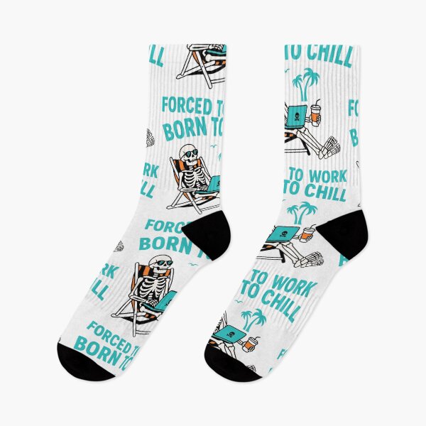 Item preview, Born To Chill Forced To Work Skeleton designed and sold by Traveldrawings.