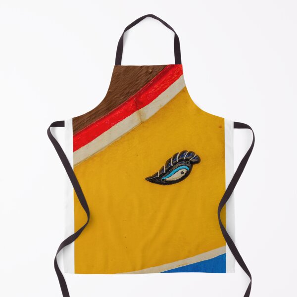 Item preview, Painted Boat Eye Detail On Colorful Hull With Yellow Blue And Red Stripes, Close-Up designed and sold by Nmallia.