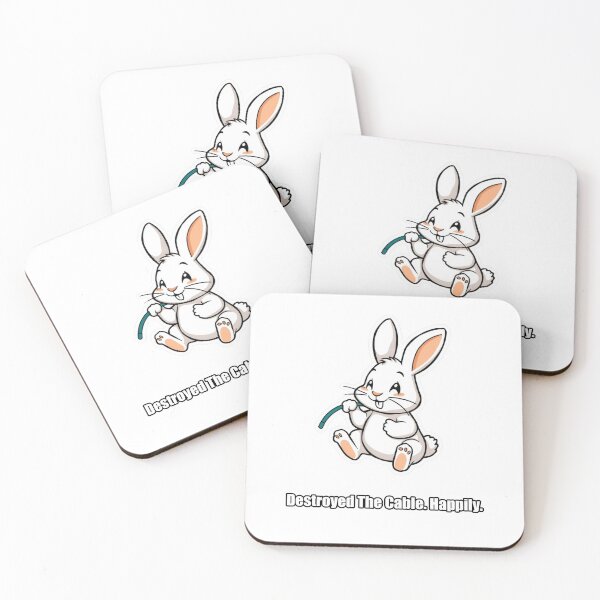 Item preview, Rabbit - Destroyed The Cable Happily - Funny Rabbit Gift designed and sold by pawdrops.
