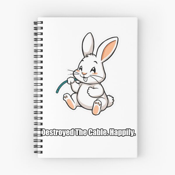Item preview, Rabbit - Destroyed The Cable Happily - Funny Rabbit Gift designed and sold by pawdrops.