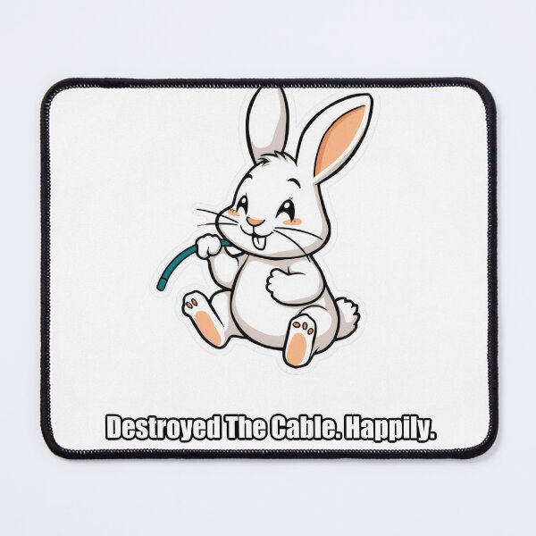 Item preview, Rabbit - Destroyed The Cable Happily - Funny Rabbit Gift designed and sold by pawdrops.