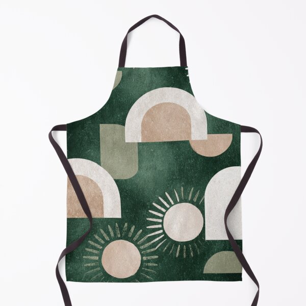 Aperçu de l'œuvre Motif Boho Nature Seamless - Soleil Lune Vert Forêt Beige créée et vendue par DkSpirit.