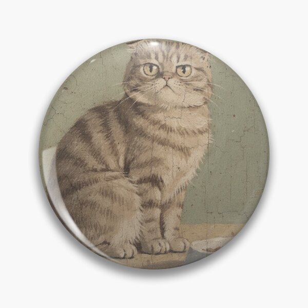 Item preview, Scottish Fold Cat Demanding Breakfast at Dawn Folk Art designed and sold by PictorialWhimsy.