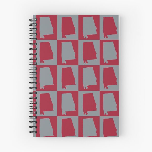Item preview, Alabama State Silhouette Checkered Pattern | Deep Red and Gray Geometric Design designed and sold by ValeriesGallery.