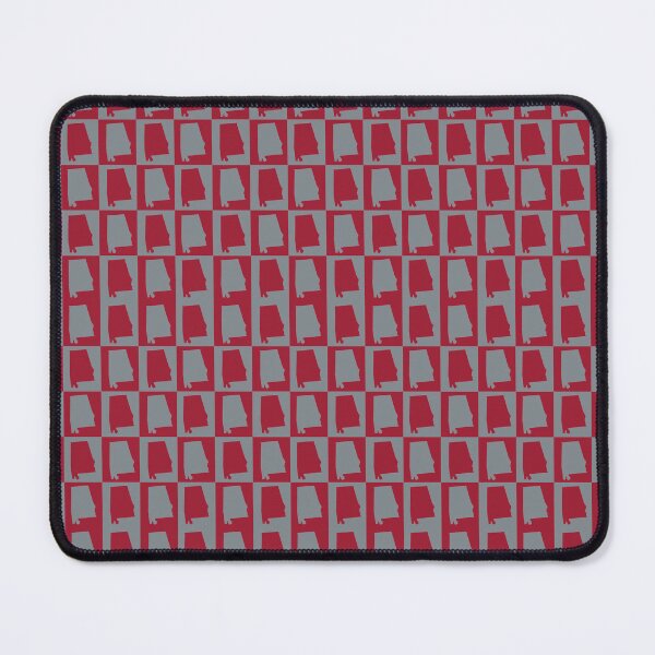 Item preview, Alabama State Silhouette Checkered Pattern | Deep Red and Gray Geometric Design designed and sold by ValeriesGallery.