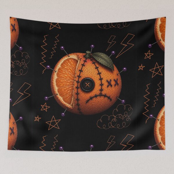 Item preview, Spooky VooDoo Orange Doll Stitched Face - Black Version designed and sold by CaylaTay.